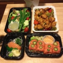 Gluten-free Asian food spread from Wei West